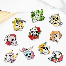 Unique Christmas Skull Unicorn Cartoon Brooch with Personality and Versatility
