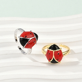 Латунные эмалевые манжеты для женщин, без кадмия и без свинца, коровка