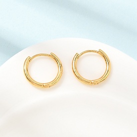 Латунные английском замке Серьги-кольца, Кольцевая форма, без кадмия и без свинца, стойки покрытие, долговечный