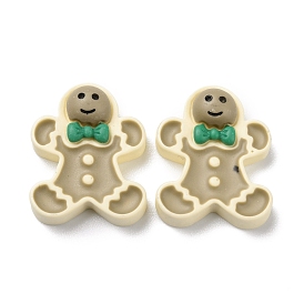 Christmas Theme Opaque Resin Cabochons, DIY Accessories, Gingerbread Man