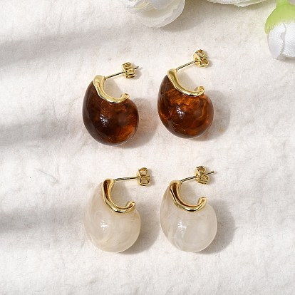 Серьги-гвоздики из латунной смолы в форме капли, долговечный, без кадмия и без свинца, золотые