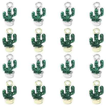 16шт. 2 цвета сплав эмалированные подвески в виде кактусов