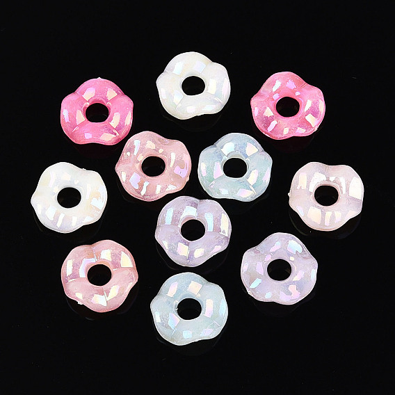 Пластиковые шарики, имитация желе, волновое кольцо, с покрытием AB цвета