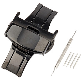 Kits de fermoirs de bande de montre bricolage gorgecraft, Comprend un outil de réparation de montre en acier inoxydable et des broches de bracelet de montre à double bride à ressort et des fermoirs de déploiement