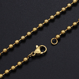 Унисекс 304 ожерелья из нержавеющей стали с шариками, с карабин-лобстерами 