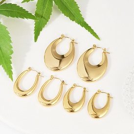 304 женские серьги-кольца со стразами из нержавеющей стали, ионное покрытие (ip)