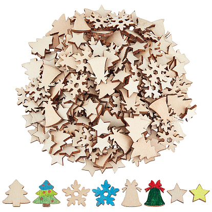 200 шт. 4 стили мдф рождественские украшения чипсы