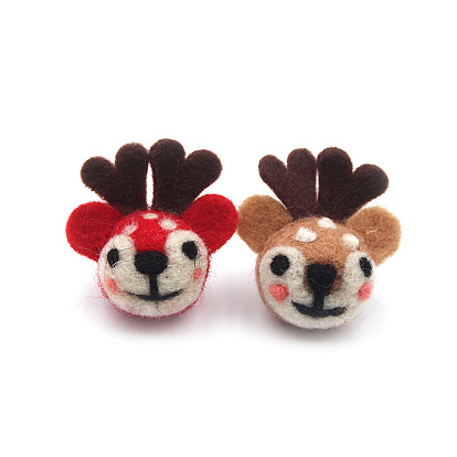 Handmade Wool Felting Ornament Accessories, Felt Craft, Christmas Reindeer/Stag Head