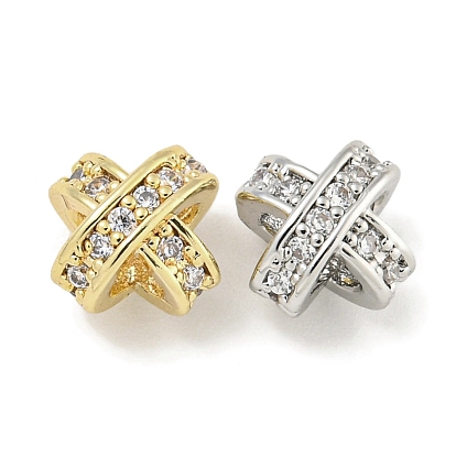 Латунь с прозрачными подвесками из циркония, без кадмия, без никеля и без свинца, Х-образный