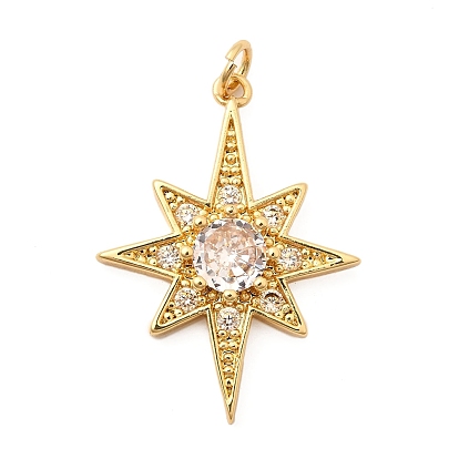 Латунные микро проложить кубического циркония подвески, без кадмия, без никеля и без свинца, звезды прелести, с прыжковых колец