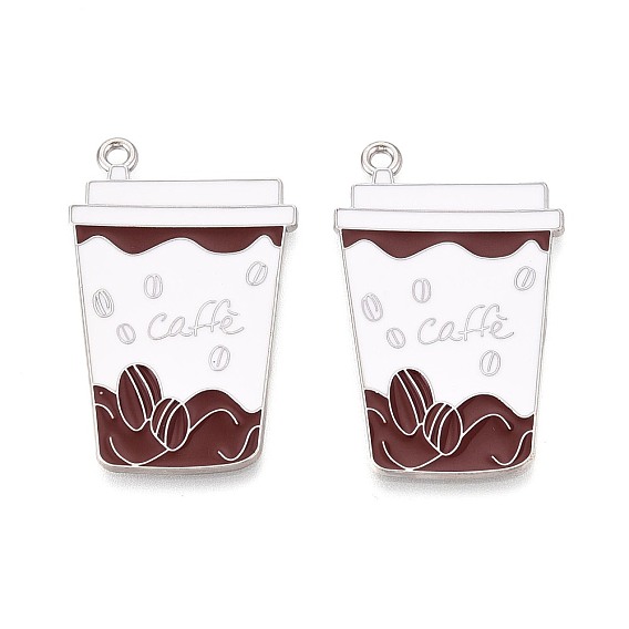 Подвески из сплава и эмали, амулеты чашка кофе, платина