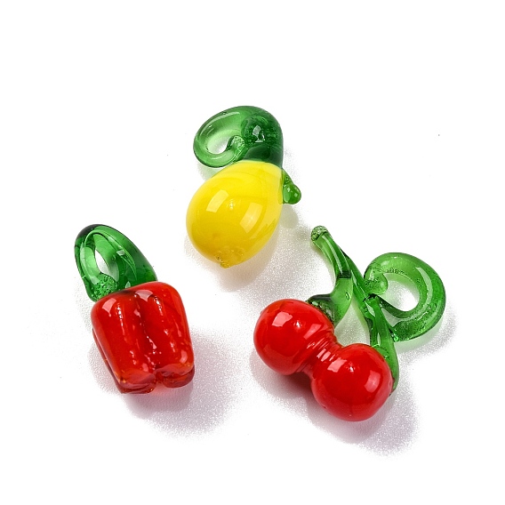 Стеклянные подвески с фруктами и едой