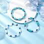 3Pcs Acrylic Beaded Stretch Bracelets for Men Women, Imitation Gemstone Style, Cuboid