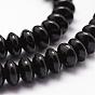 Natural Black Onyx Beads Strands, Grade A, Dyed & Heated, Rondelle