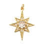 Латунные микро проложить кубического циркония подвески, без кадмия, без никеля и без свинца, звезды прелести, с прыжковых колец