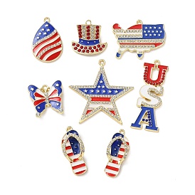 Подвески из сплава с эмалью ко дню независимости, с кристально горный хрусталь, золотые