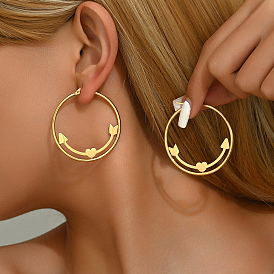 Элегантные 201 серьги-кольца из нержавеющей стали, золотые