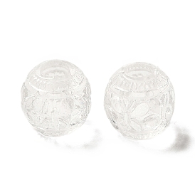Perles européennes acryliques transparentes, Perles avec un grand trou   , ronde