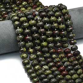 Бисер натуральный дракон крови пряди, форма тыквы, с бисером