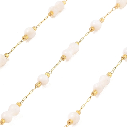 Ионное покрытие (ip) 304 цепи для канцелярских скрепок из нержавеющей стали, пайки, с стеклянные бусы, Горлянка