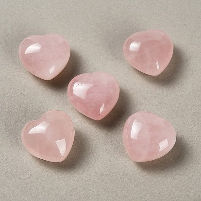 Natural Rose Quartz Heart Love Stone, Healing Pocket Palm Stone for Reiki Balancing