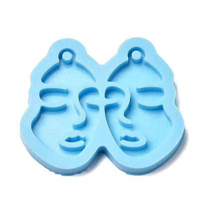 Abstract Face Silicone Molds, Pendant Molds, For DIY UV Resin, Epoxy Resin Earring Jewelry Making