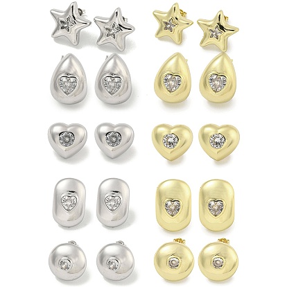 Серьги-гвоздики из латуни с микропаве из кубического циркония для женщин, без кадмия и без свинца, долговечный