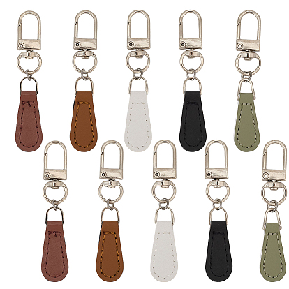 10 шт. 5 цвета искусственная кожа с поворотными застежками из сплава, застежка-молния, слеза, платина