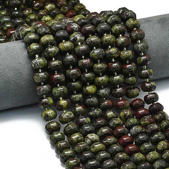 Бисер натуральный дракон крови пряди, форма тыквы, с бисером