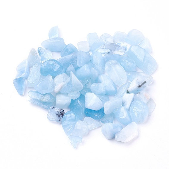 Natural Aquamarine Beads, Undrilled/No Hole, Chips