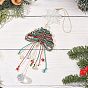 Glass & Braided Nylon Christmas Tree Pendant Decoration, for Christmas Decor