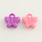 Opaque Acrylic Butterfly Charms, 16x16x4mm, Hole: 3mm, about 900pcs/500g