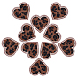 Leopard Print Pattern Polyester Embroidery Thread Iron on Sew on Patches, Appliques, Heart