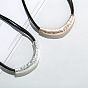 Подвеска в виде изогнутой трубки из сплава, многорядное ожерелье на черном шнуре для женщин.