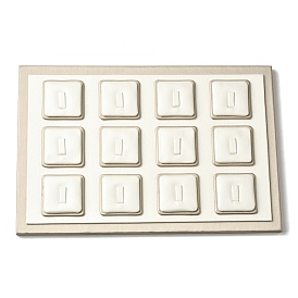 12-слотовые подставки для колец из искусственной кожи, кольца держатель для органайзера ювелирных изделий, прямоугольные