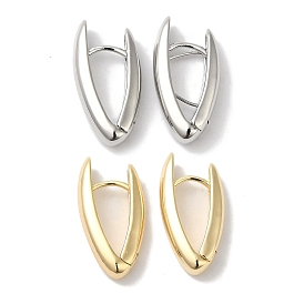 Brass Earring for Women Hoop Earrings, V-shape