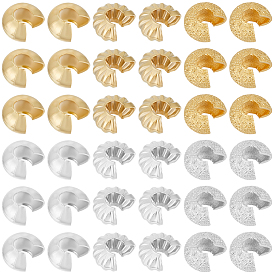 180шт 6 стили латунные обжимные бусины чехлы