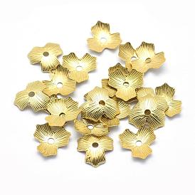 Brass Bead Caps, Lead Free & Cadmium Free & Nickel Free, 3-Petal