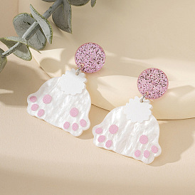 Пасхальные акриловые серьги-подвески, след кролика