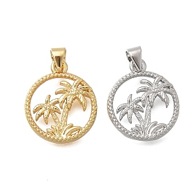 Латунные микро проложить кубического циркония подвески, кокосовая пальма, без кадмия и без свинца, стойки покрытие, долговечный