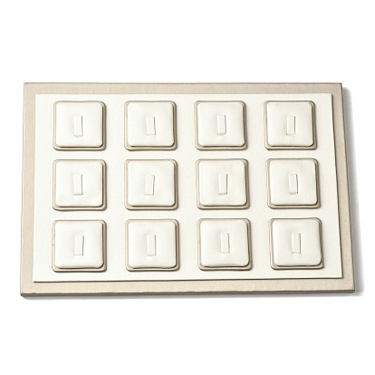 12-слотовые подставки для колец из искусственной кожи, кольца держатель для органайзера ювелирных изделий, прямоугольные