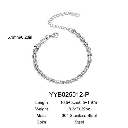 Браслеты из нержавеющей стали для унисекс, цвет нержавеющей стали
