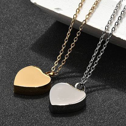 304 ожерелья с подвеской в виде гроба из нержавеющей стали в форме сердца, ожерелья из урны с прахом для домашних животных