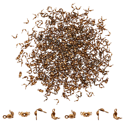 600шт. латунные наконечники для бусин, Калотте заканчивается, крышка раскладушки, без никеля 