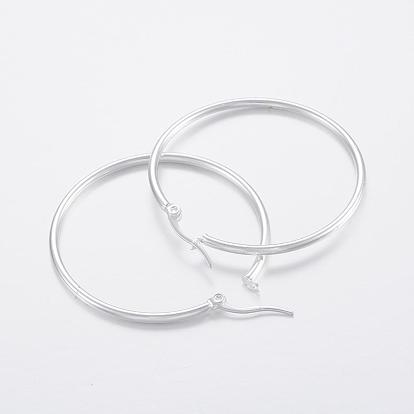 304 Stainless Steel Hoop Earrings, Hypoallergenic Earrings, Ring Shape