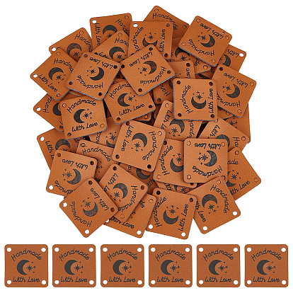 60Etiquetas de cuero sintético para piezas, para jeans de bricolaje, , , accesorios de sombrero