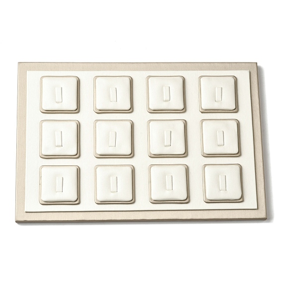 12-слотовые подставки для колец из искусственной кожи, кольца держатель для органайзера ювелирных изделий, прямоугольные