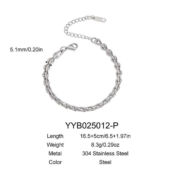 Браслеты из нержавеющей стали для унисекс, цвет нержавеющей стали