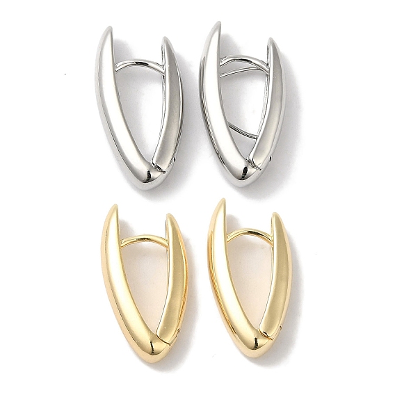 Женские серьги-кольца из латуни V-образной формы