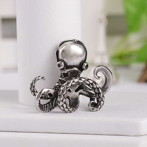 Retro 316 Surgical Stainless Steel Octopus Pendants, 29.5x33.5x11.5mm, Hole: 4x3mm